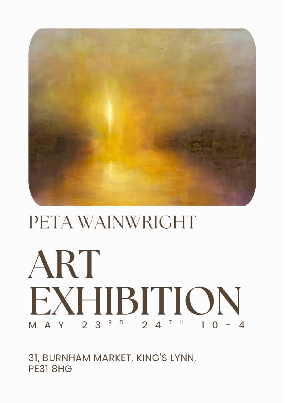 Solo Exhibition poster — Burnham Market, May 2026