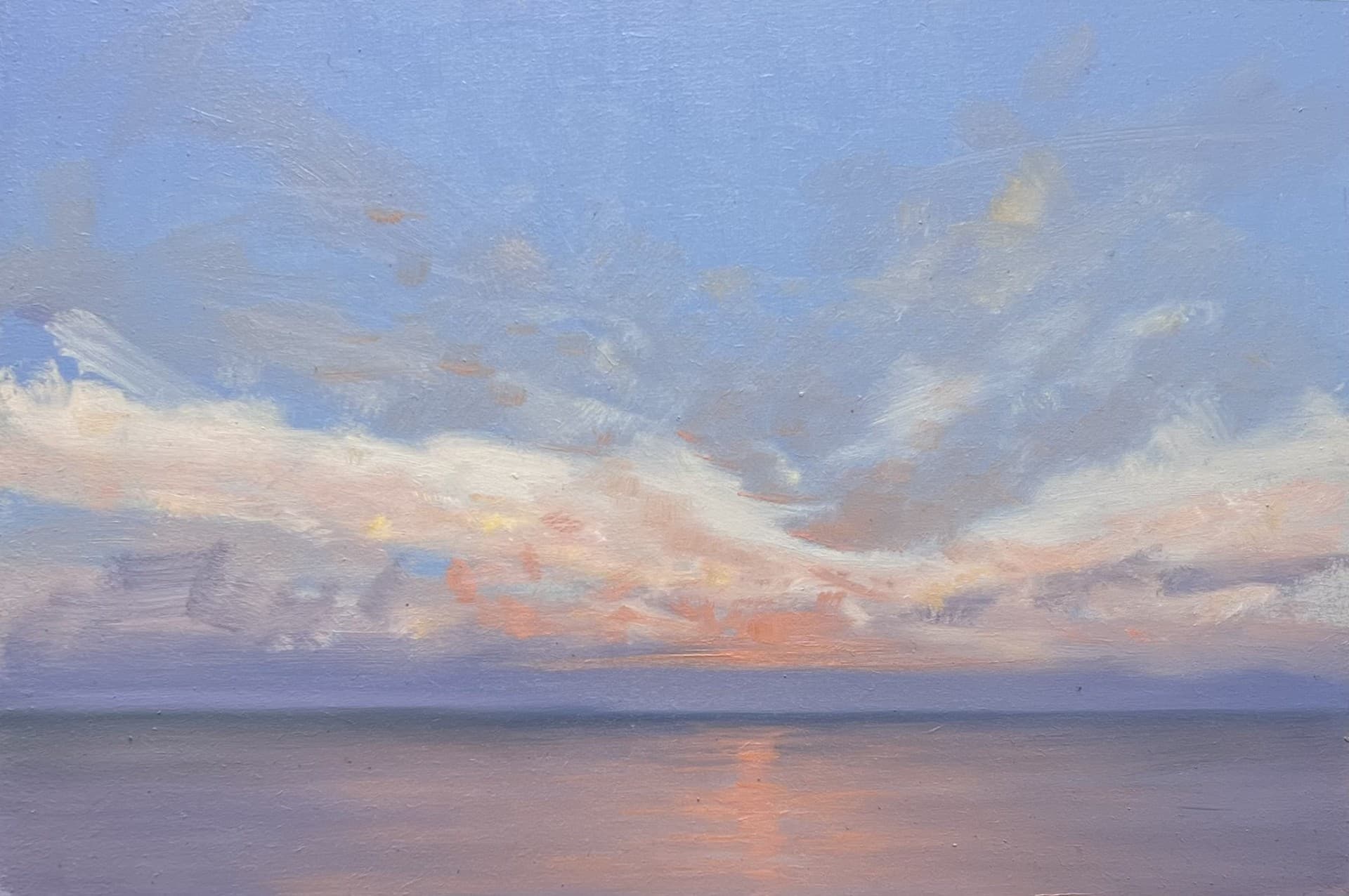 Warm Evening Sky — original oil painting on panel by Peta Wainwright
